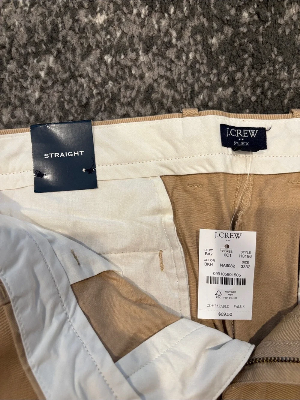 J. Crew Straight-Leg Tan Chino Pants